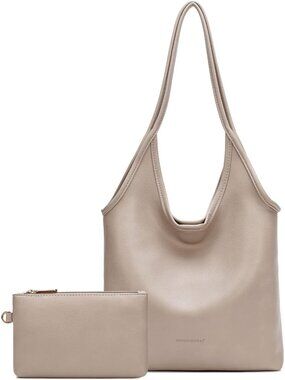 Women's Khaki Leather West Slouchy Hobo Bag Designer Shoulder Purses Ladies